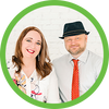 Frequently asked questions icon featuring Jen and Chris Street.