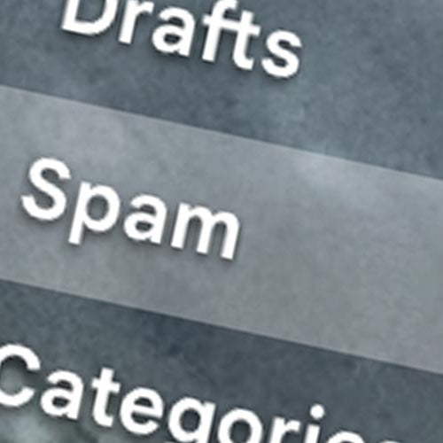 Spam folder label on a digital interface