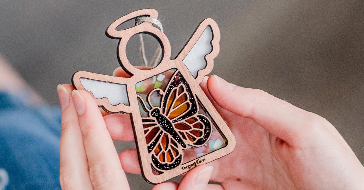 Mother’s Angels® Monarch Butterfly Ornament - unique gift for women, memorial token for loss, encapsulating precious memories.