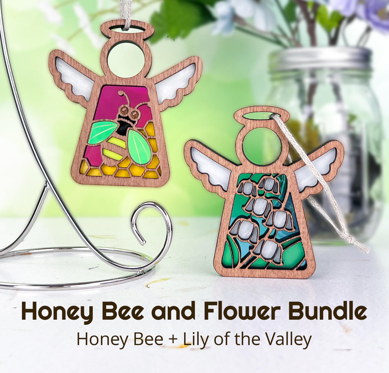 Honey Bee and Flower Bundle - Honey Bee and Lily of the Valley Mother’s Angels are included.