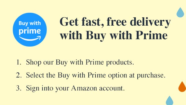 Get fast, free delivery with Buy with Prime. 1) Shop our Buy with Prime products. 2) Select the Buy with Prime option at purchase. 3) Sign into your Amazon account.