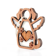 The Forged Flare® Forever In My Heart Dog Angel Ornament features an angel with dog ears, wings, paw print details, and a heart cutout—an ideal dog mom or dog lover gift with a string for easy hanging.