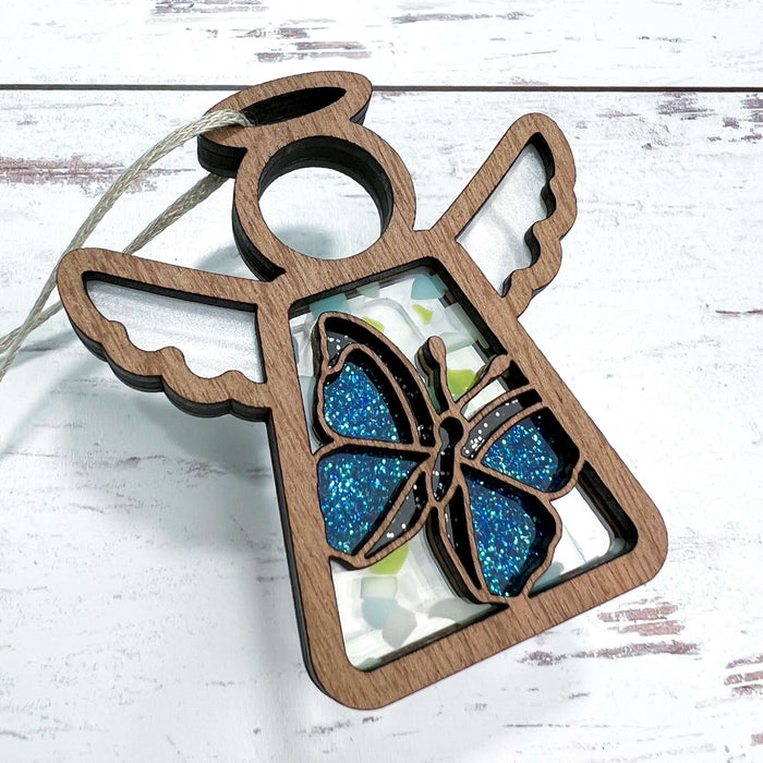 Mother's Angels® - Morpho Blue Butterfly Ornament, 3.5"