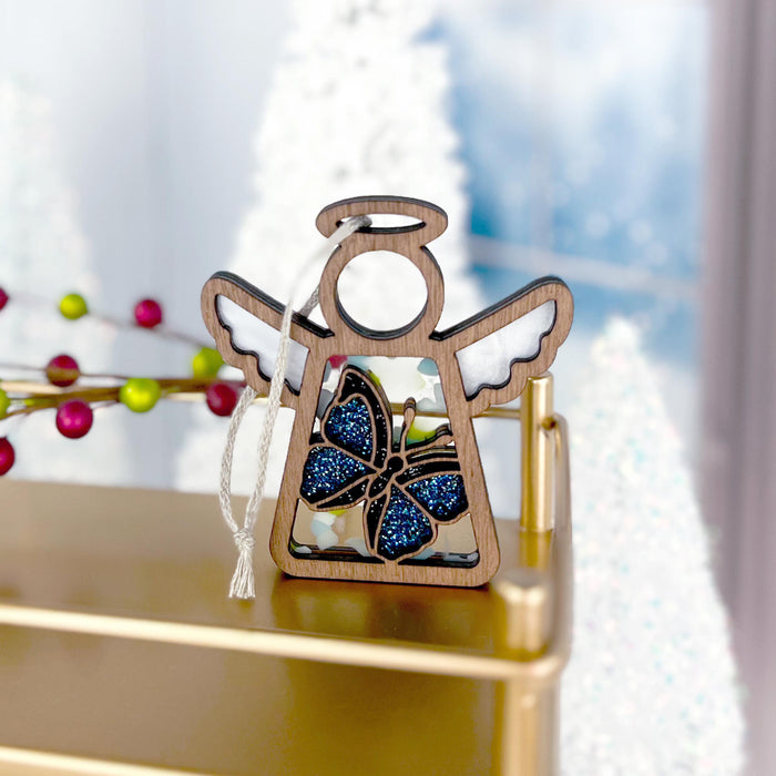 Mother's Angels® - Morpho Blue Butterfly Ornament, 3.5"