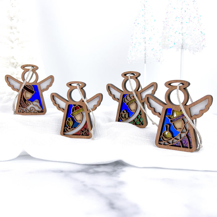 Mother's Angels® - Christmas Nativity 4-Piece Bundle - Three Wise Men and Shepherd, 3.5"
