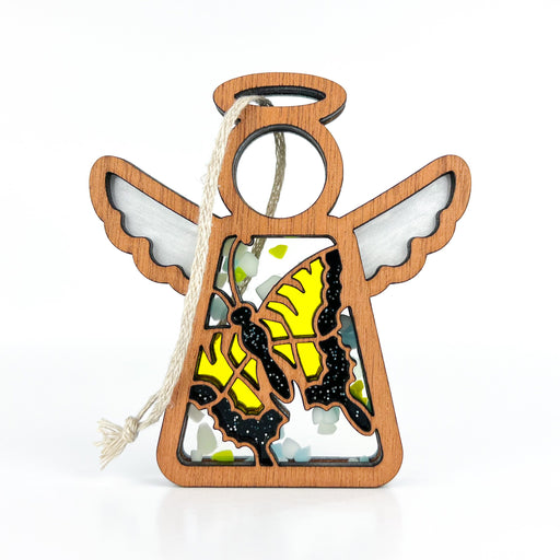 Swallowtail butterfly ornament among butterfly decorations for hanging, ideal for memorial gift ideas.