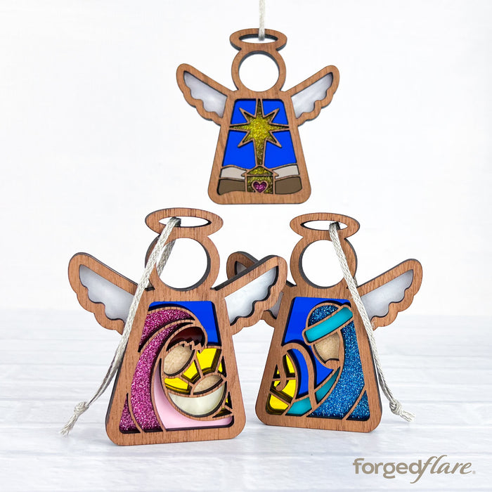Mother's Angels® - Christmas Nativity 3-Piece Bundle - Star, Mary and Joseph, 3.5"